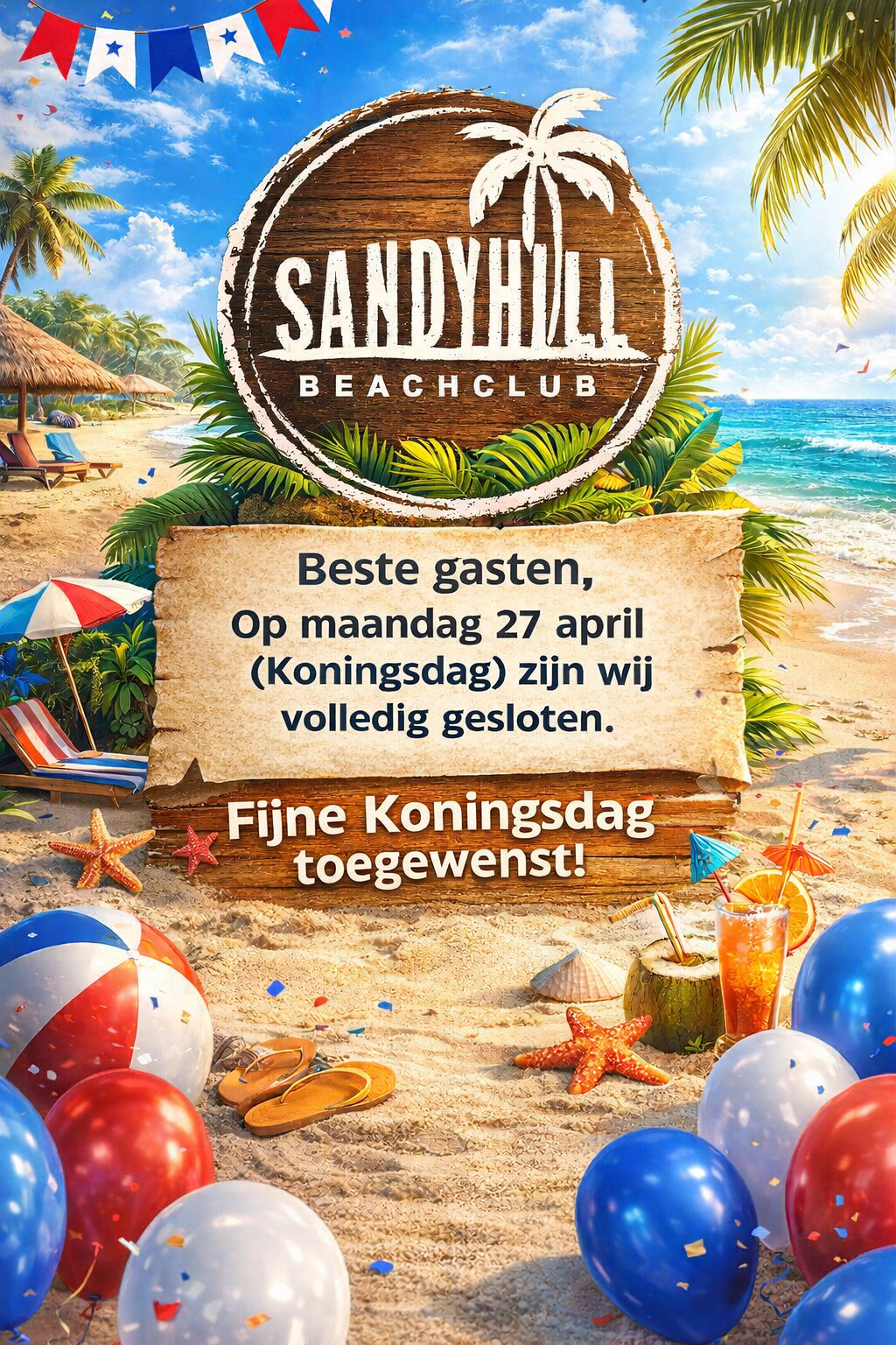 Sandy Hill Beachclub Koningsdag